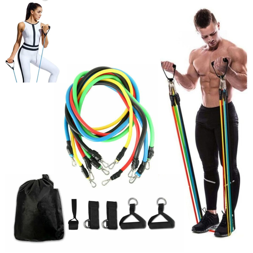 Kit Elástico Para Treino Exercícios Malhar Musculação Casa | Shopee Brasil