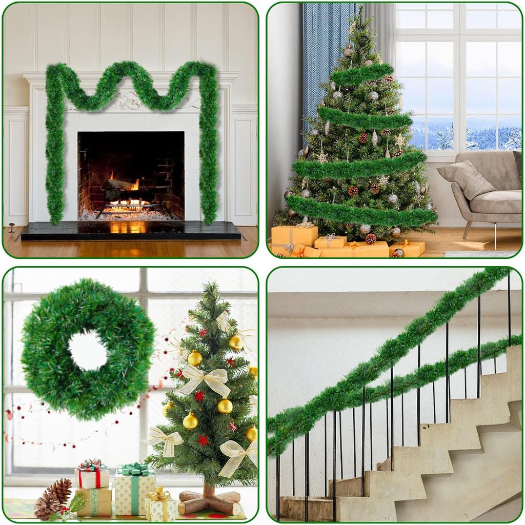 Festão de Natal 2 Metros Verde Escuro 9 Centímetros Largura Decoração ...