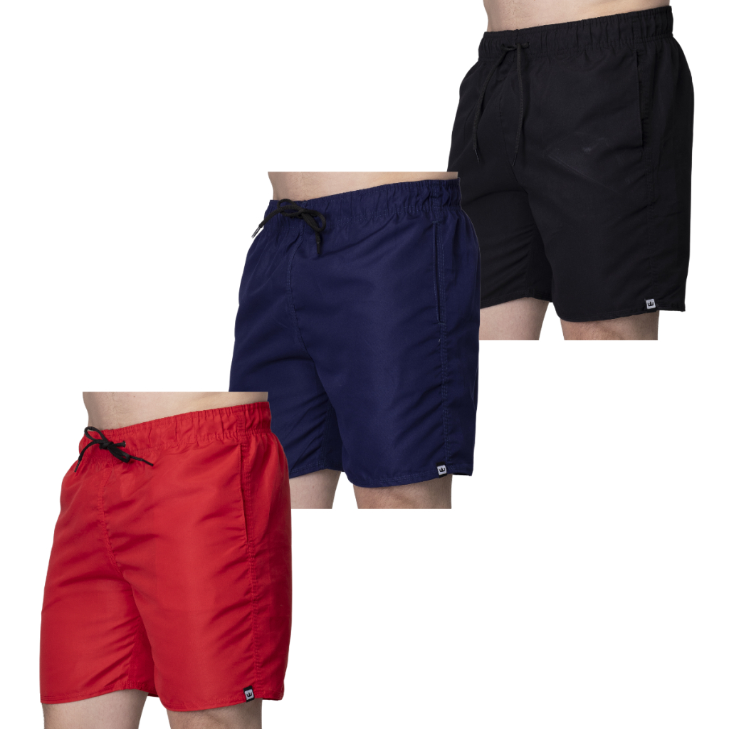 Kit 3 Bermuda Tactel Masculina Premium Treino Shorts Seca rápido Com Cordão