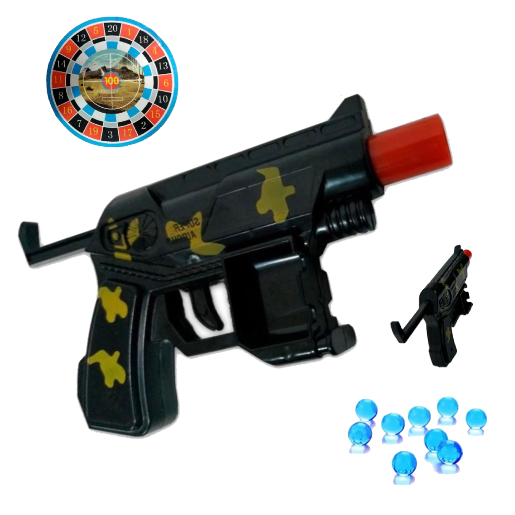 Mini Pistola Lança Bolinhas de Gel Brinquedo Infantil Camuflado Bolinhas em Cores Sortidas