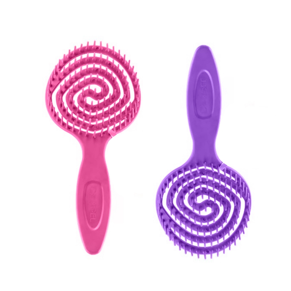 Escova de Cabelo Pirulito Colorida Lançamento Flexstyle Dompel