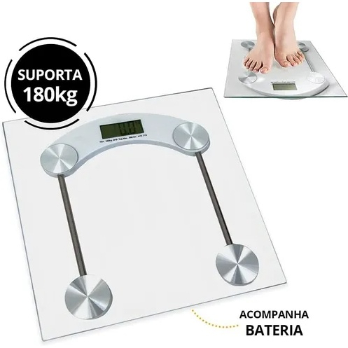 Balança Banheiro Digital Peso Corporal 180 Kg Domestica Precisão Academia