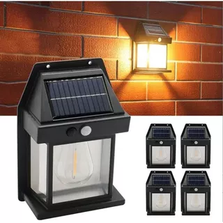 Luminaria Solar Com Movimento Sensor Luz De Parede Lâmpada LED, 3 Modos De Iluminação, Energia Solar À Prova D'água Para Jardim/Varanda/Ambientes Externos Coisas Diferentes para Casa MT140 (CR)