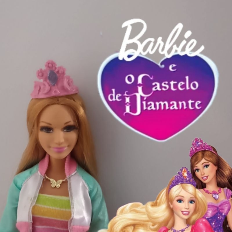 Vestido Barbie Rosa + Tiara Brinde
