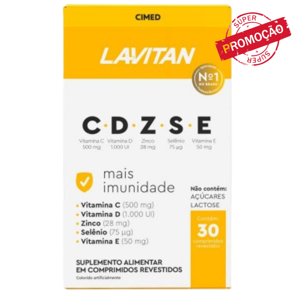 Lavitan Imunidade CDZSE Sem Acucar E Lactose Antioxidante 30 ...