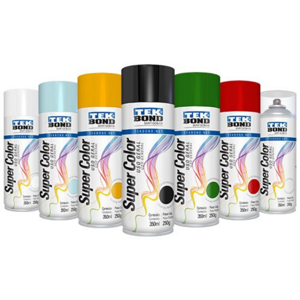 Tinta Spray Lata Aerosol TekBond 350ml | Uso Geral | Varias Cores