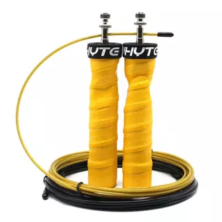Corda de Pular Amarela Profissional c/ Rolamento Speed Rope Cross Training Funcional