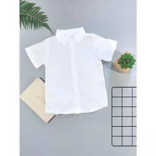 Camisa Social Infantil menino manga curta Branca Botões