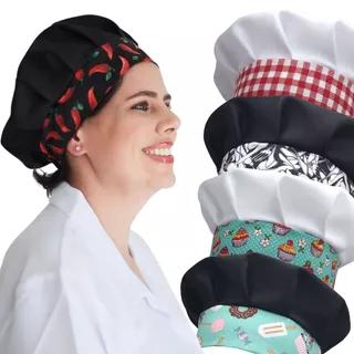 Touca Chapéu Cozinheira Gorro Boleira Confeiteira