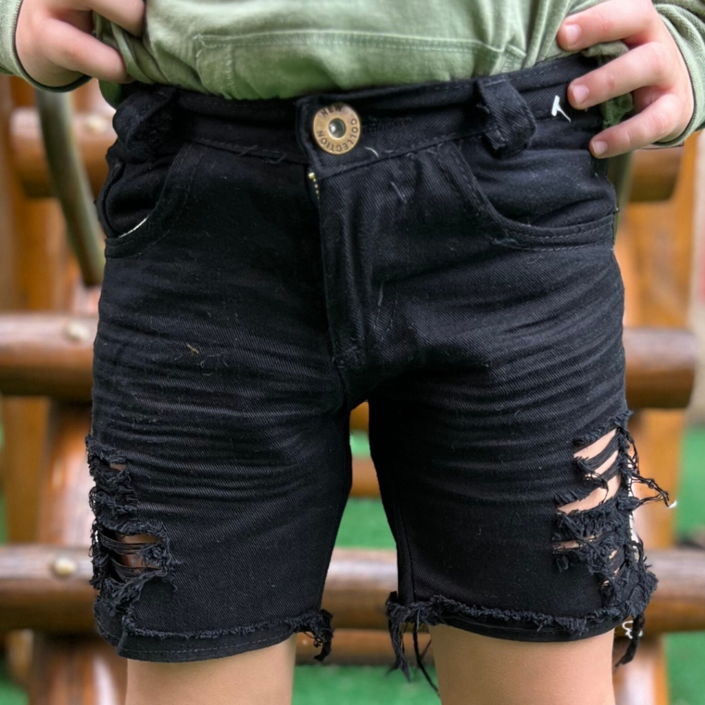 Short jeans store rasgado infantil masculino