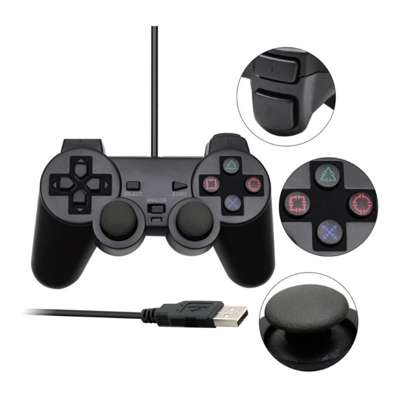 Controle PC USB ps2 DualShock retro games lacrado original New