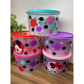 Conjunto 5 Potes Porta Mantimento 2 Litros Personagem Mickey Mouse and Miney Mouse ESCOLHA SEU MODELO