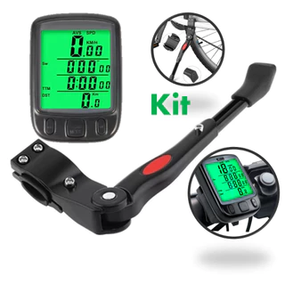 Descanso Pezinho Lateral Com Regulagem Para Bike Bicicleta Apoio Aro 20 á 29 +Velocímetro Cronômetro Com Luz Noturna Prova D'água Medidor Velocidade Odômetro De Lcd