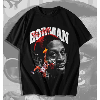 Camiseta Dennis Rodman Algodão Camisa Jogador de Basquete Unissex Blusa