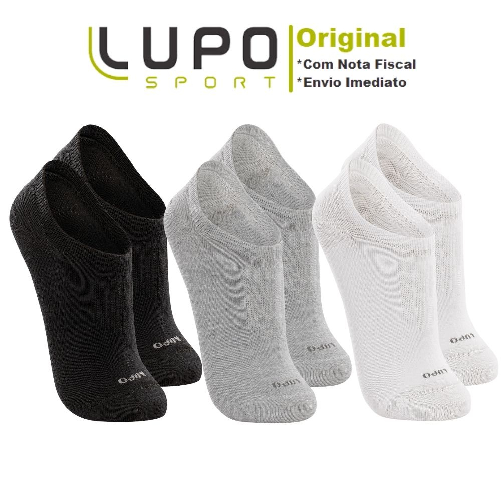 Kit Com 3 Pares Meias Lupo Soquete Invisível Baixa Esportiva Algodão Original