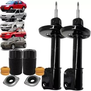 2 Amortecedor + Kit Batente Coxim Celta Corsa G1 Classic Prisma Dianteiro 2000 2001 2002 2003 2004 2005 2006 2007 2008 2009 2010 2011 2012 2013 2014 2015 2016