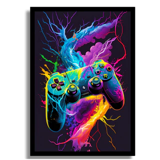 Quadro Decorativo Video Game Manete Controle Joystick Nerd Geek jogos Video Game Decorativo Gamer Neon