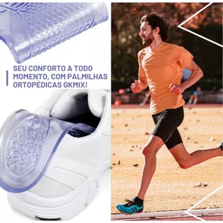 Palmilha Ortopedica gel para caminhada, corrida, esportes, dores nos pes e para diabetes.