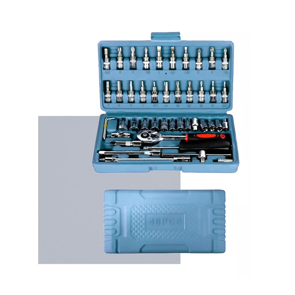 Kit 46 Chave Catraca Jogo De Soquetes Allen Torx Ferramentas