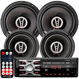 Kit Som Automotivo Player Bluetooth Falante 6 + 5 Pol
