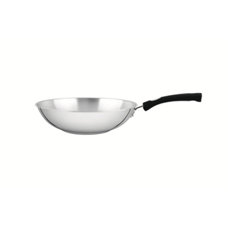 Wok Tramontina Astro Silicone em Aço Inox com Fundo Triplo 28 cm 3,3 L