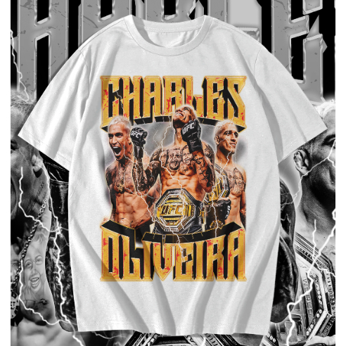 Blusa Charles Oliveira Lutador Camiseta UFC Luta Camisa Unissex Algodão