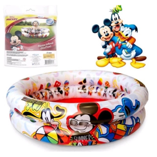 Piscina Infantil 37 Litros Inflável 65x17cm Turma Do mickey Etitoys Disney Brinquedo Diversão Verão