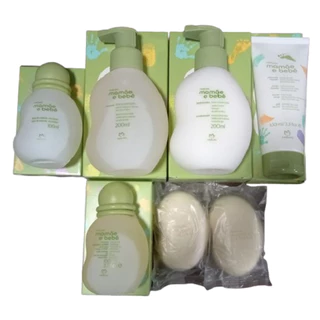 Kit Natura Mamãe Bebê Presente com Óleo Colônia, Shampoo, Condic, Sabonete, Sabonete líq em Oferta na Shopee