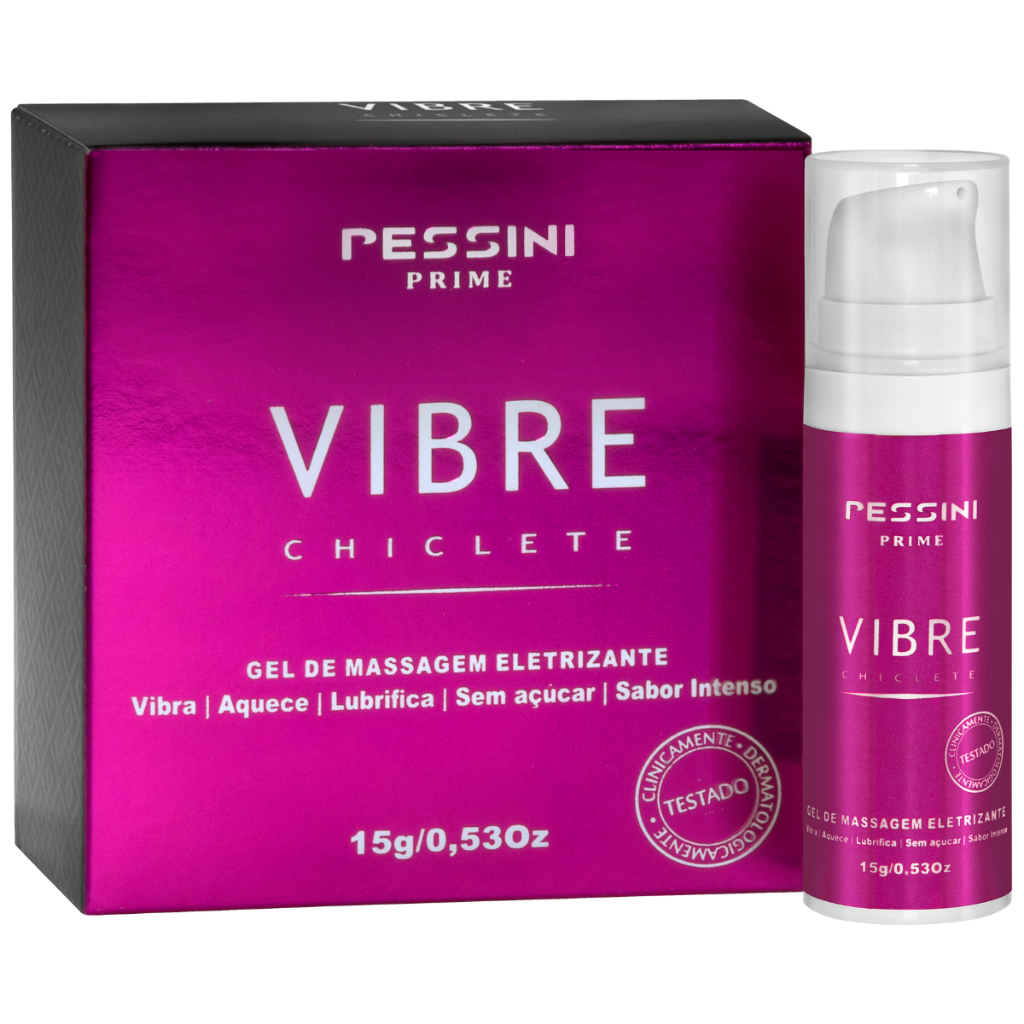 Vibre Gel De Massagem Eletrizante 15G Pessini : Vibrar, Lubrifica, Aquece e Sabor Chiclete