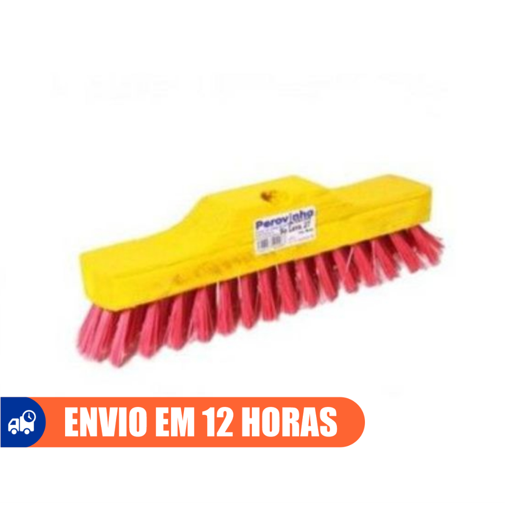 Vassoura Escovão de Plástico 27cm Com Cabo Perovinha Nobre