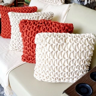 Capa de Almofada de Corda Algodao Decoraçao Rustica Ideal para Casa Sala Sofa Sitio Chale Vintage Classica Ideia de Presente Mae Avo Mulher Esposacasa nova Decoração elegante Coisas diferentes para casa