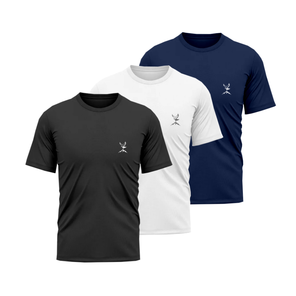 Kit 3 Camisa Camiseta Dry Fit Masculina Academia Treino Esporte Exercícios Corrida Ciclismo Camisas Básica Blusa Lisa