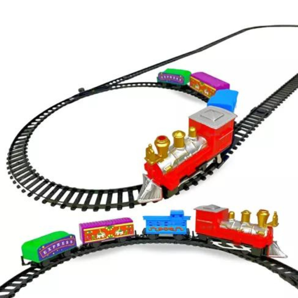 Locomotiva Trem Grande Trilhos 5 Vagões Brinquedo Infantil no Shoptime