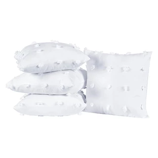 Kit 4 Capas de Almofadas 45cm x 45cm 300 Fios Pompom Boho Minimalista
