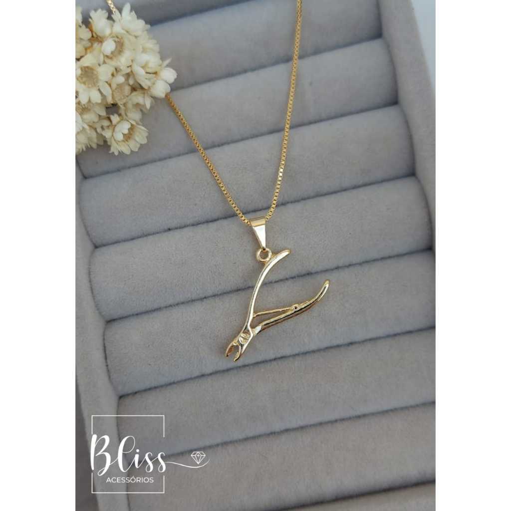 Colar Alicate - Banhado a ouro 18k - CL37 | Shopee Brasil