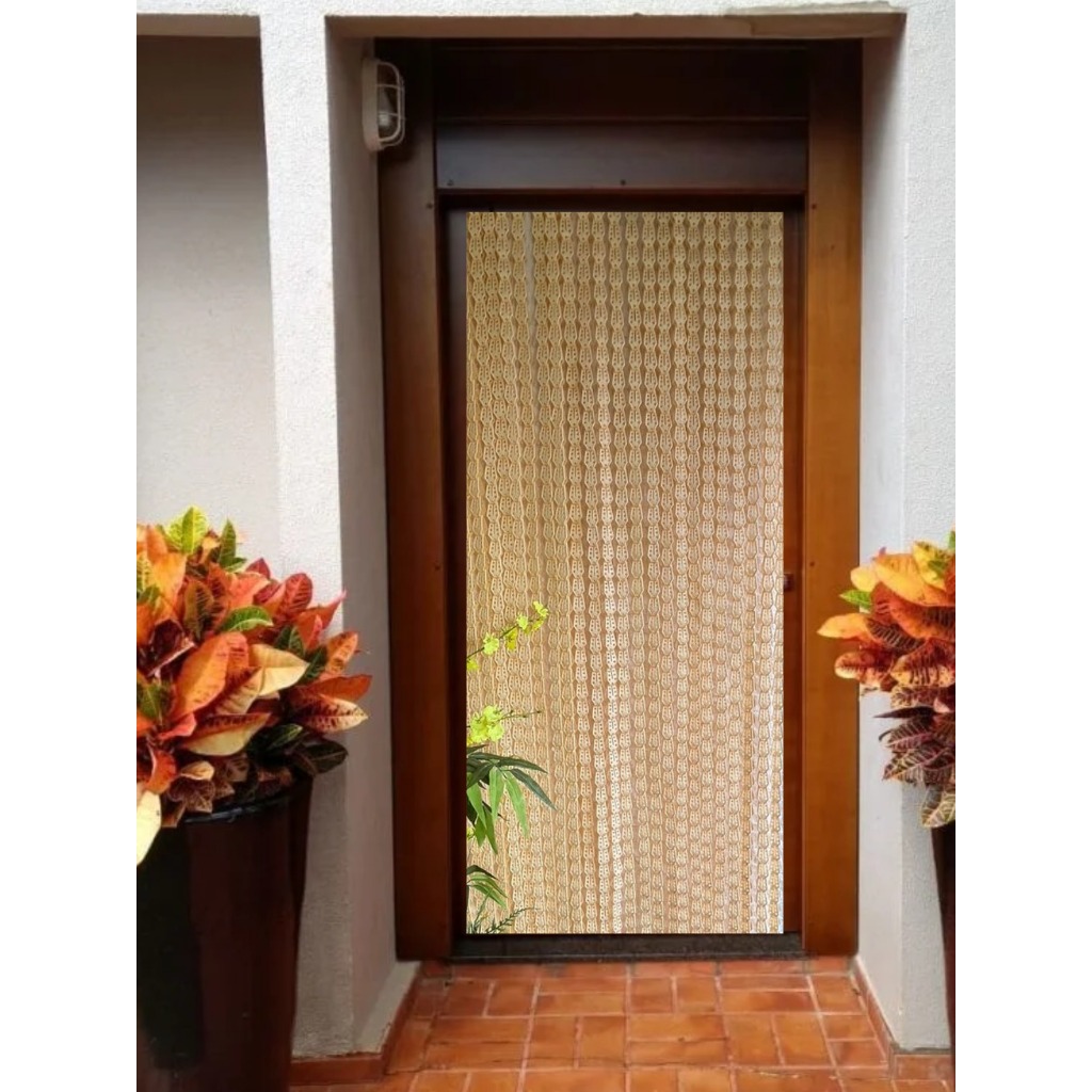 Cortina Italiana para Porta - Tiras Plástica Cores Lisas BEGE ...