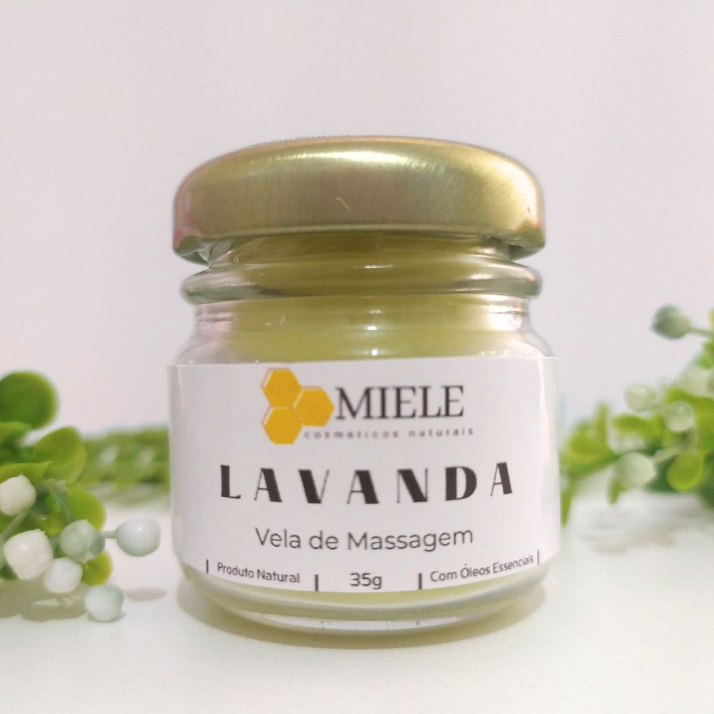 Vela para Massagem terapêutica NATURAL com óleos essenciais 35g