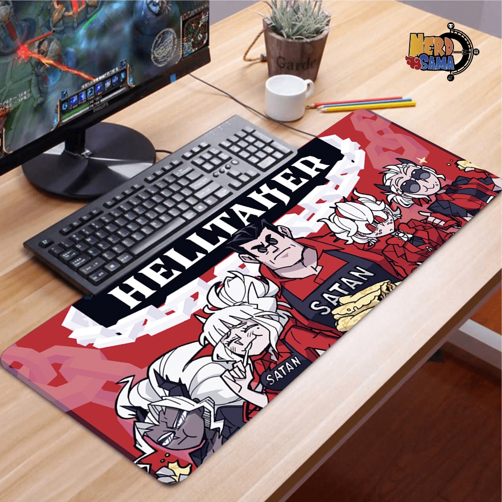 Mouse Pad Gamer anime Helltaker 90x40cm Antiderrapante - Modelos