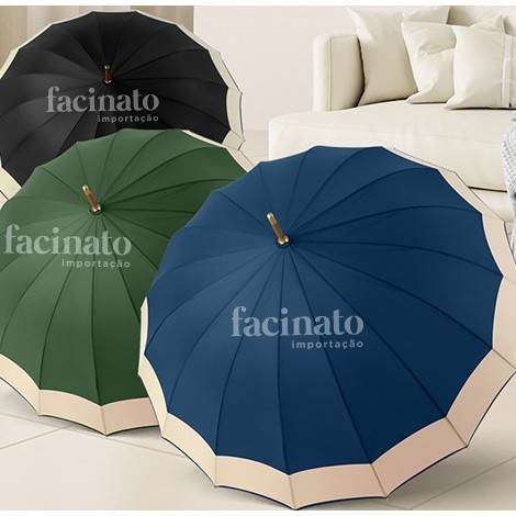 Guarda Chuva Bengala Automático Reforçado 16 Vareta Grande Guarda Chuva