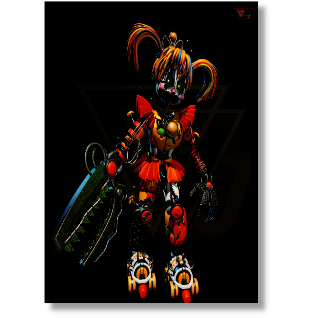 Placa Decorativa Quadro A4 Five Nights at Freddy's Scrap Baby FNAF