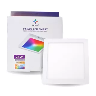 Painel Led Smart Rgb 24W Sobrepor WiFi Quadrado Ekaza 1900lm