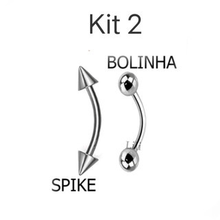Piercing Bananinha Spike - Rook - Sobrancelha 3 Unidades