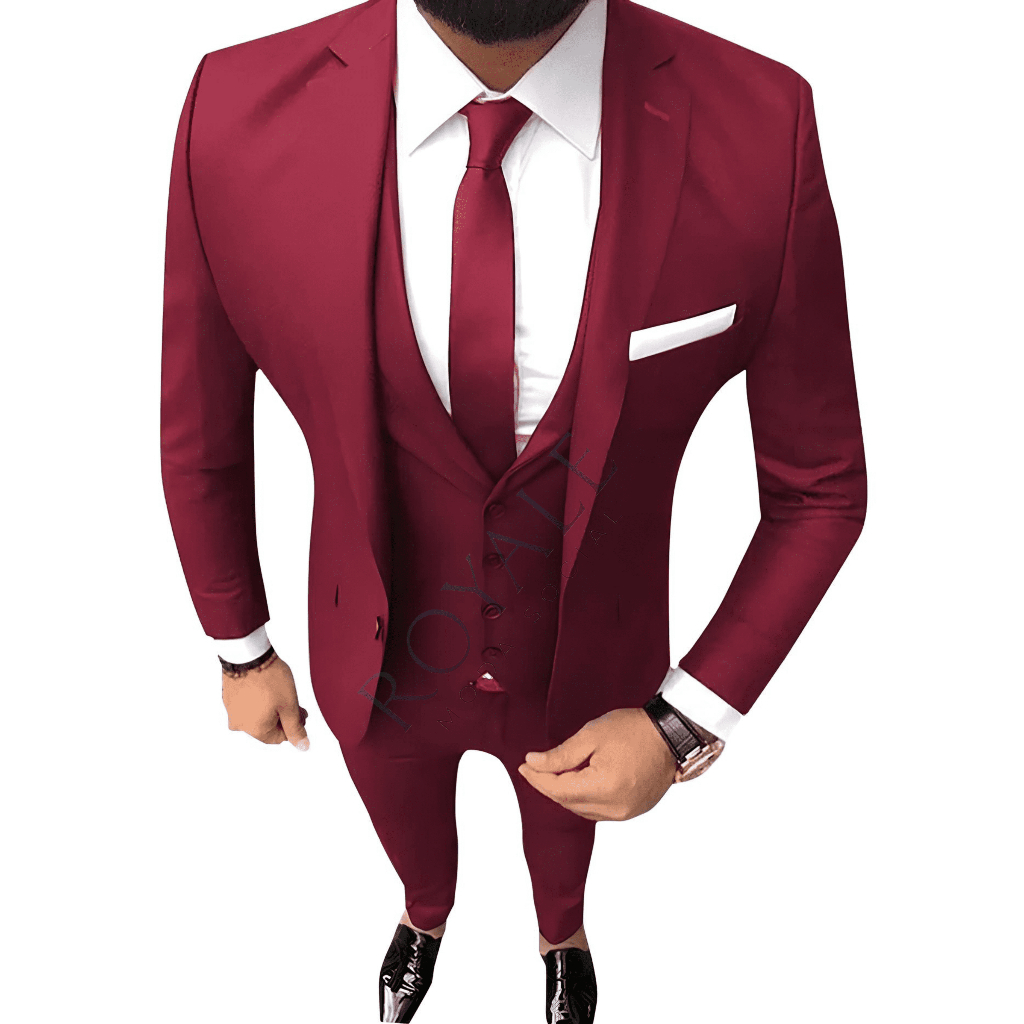 Terno Slim Masculino Bordô Oxford Certificado Premium p/ Padrinhos, Evangélicos, etc.