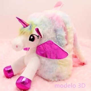 Mochilinha / Bolsa Infantil De Pelúcia / Fofa / De Unicórnio Para Meninas / Escola