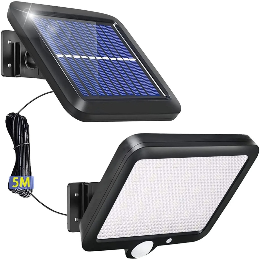 Luminária Solar 56 Led Luz de Jardim de Parede com Sensor de Presença com 3 Funções