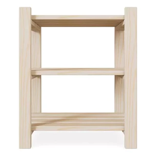 Estante com 3 Prateleiras de Madeira Acabamento Pinus