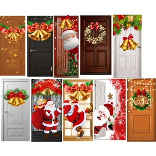 Cobertura Da Porta em tecido sublimado Decorção de Natal