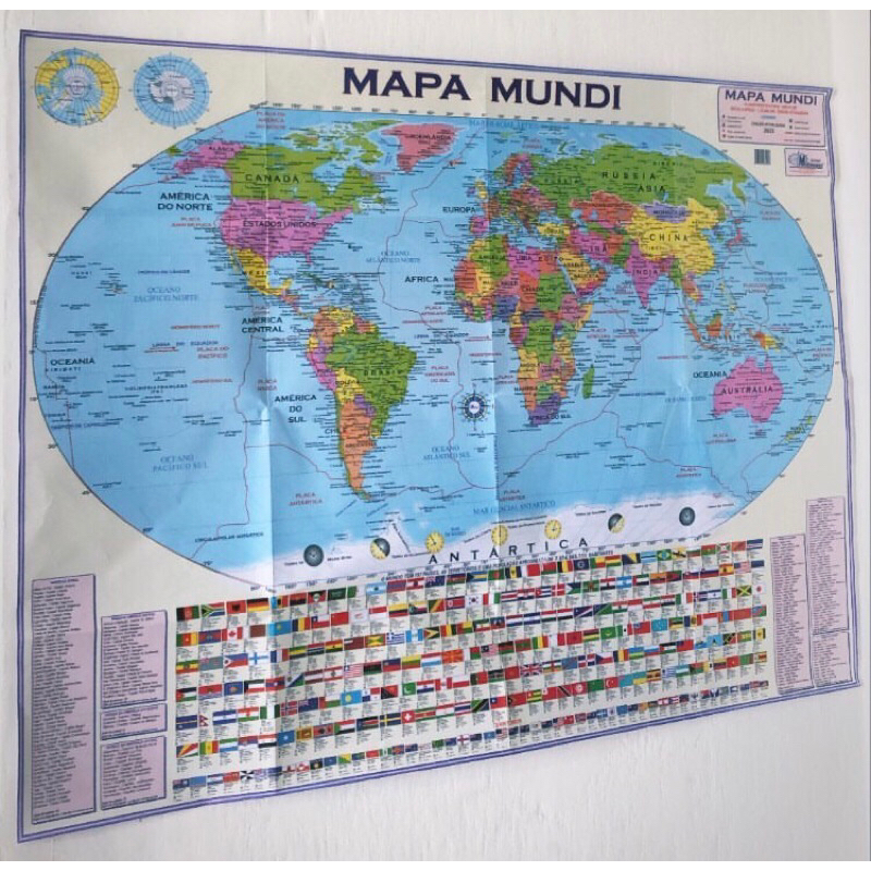 Mapa mundi grande 120x90 | Shopee Brasil