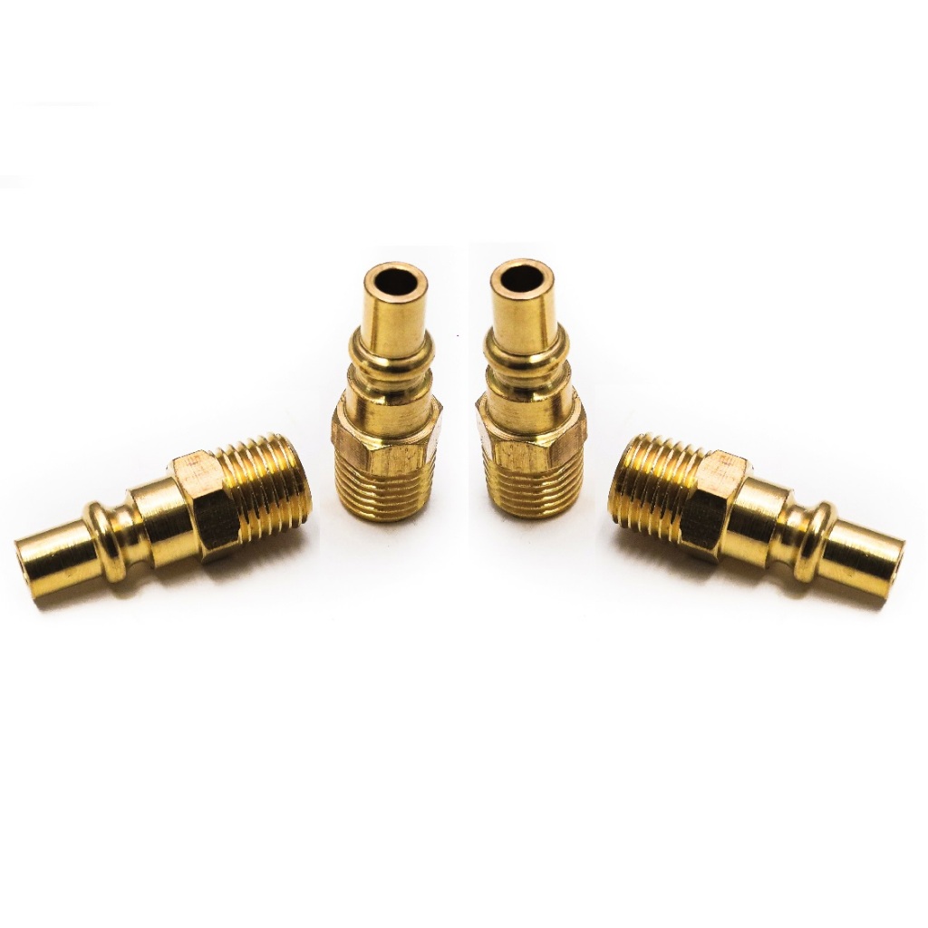 Kit 4 Conector Pino Adaptador P/ Engate Rápido 1/4 Macho Latão