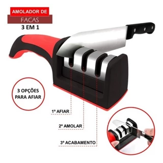 Amolador Afiador de Facas 3 Fases de Afiar Profissional HCK-168 em Oferta na Shopee